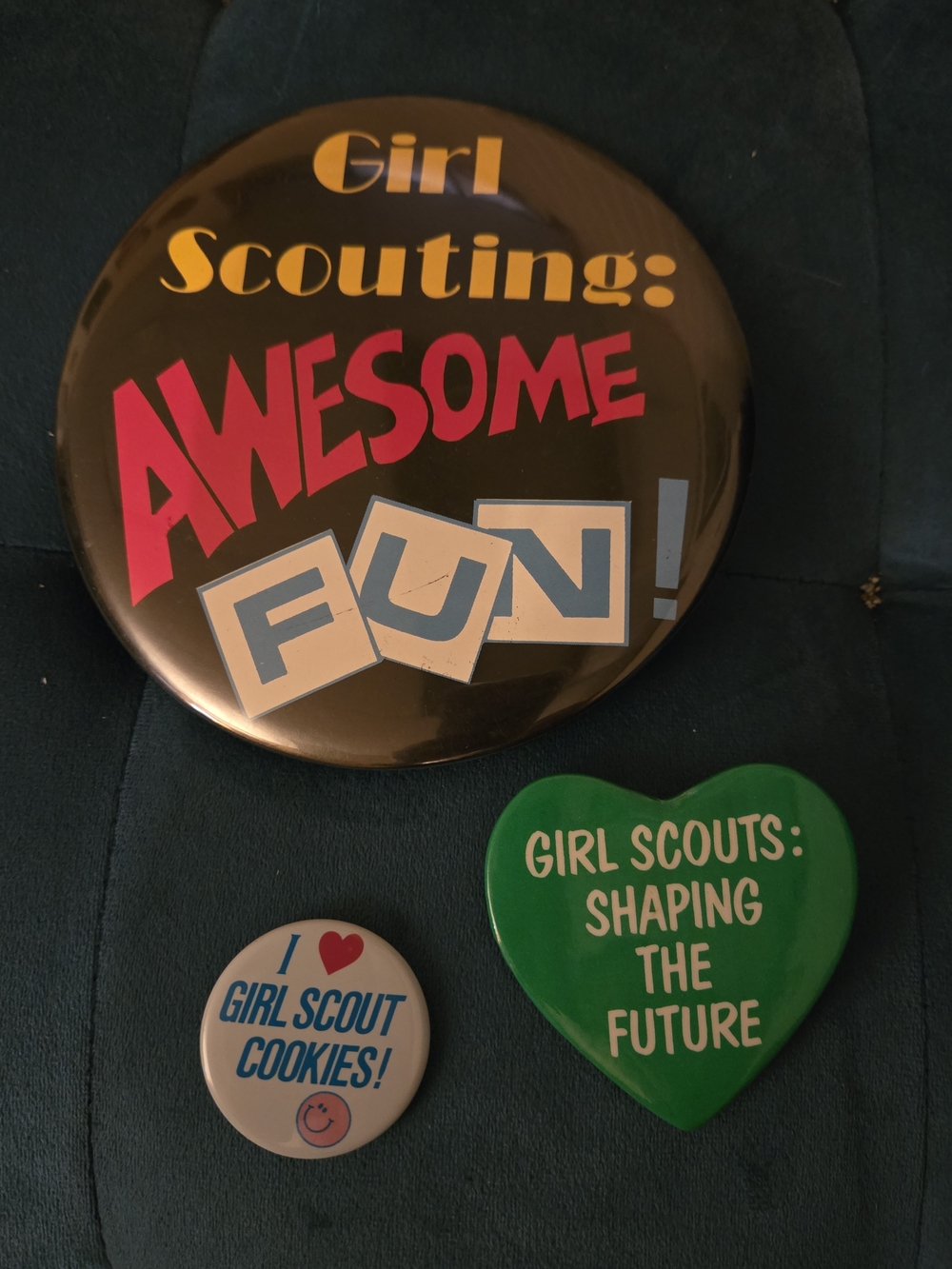 Girl Scouting: AWESOME FUN! Pin Set - Bright Pink, Yellow & Green